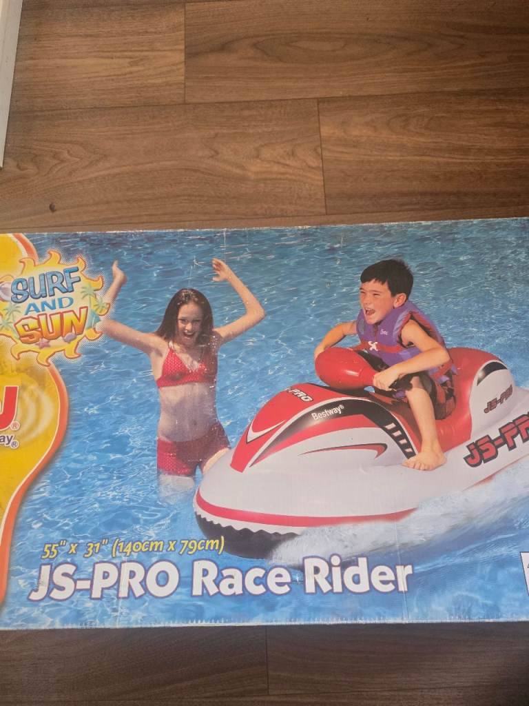 Surf and Sun JS-PRO Race Rider Inflatable Jet Ski Toy - New