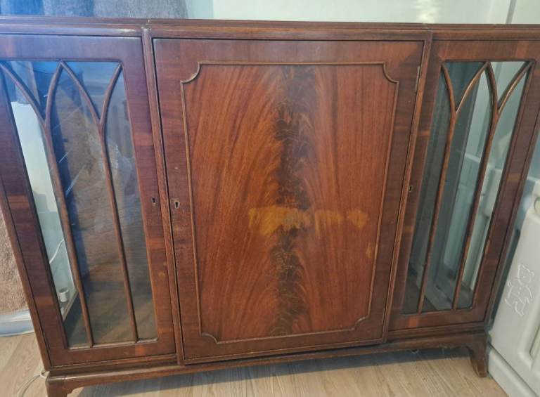 Antique display cabinet with light