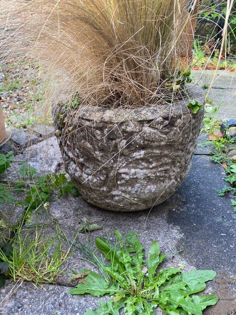 Stone garden pot 