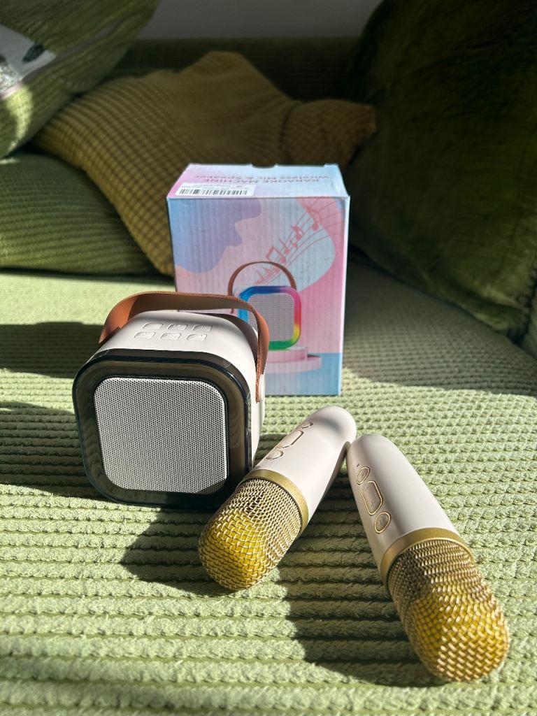 Mini Karaoke Machine with 2 Microphones - Boxed