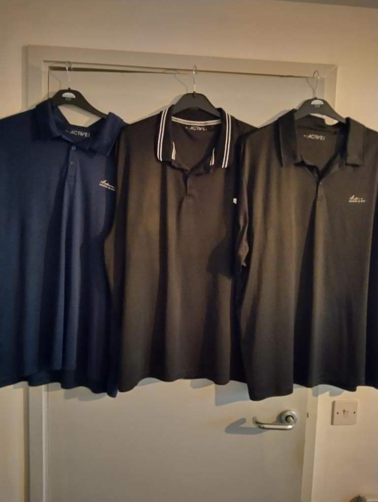 3 very good condition men active t shirts all sized 4xl
