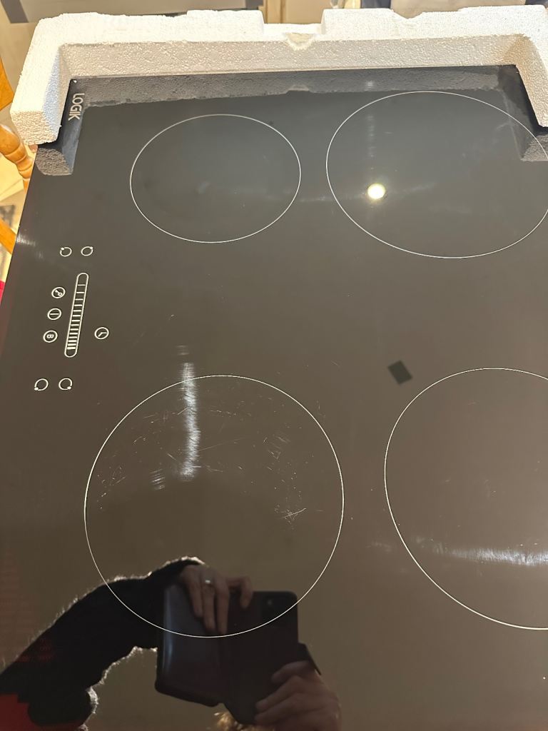Logik 4-Zone Induction Ceramic Electric Hob – Black Glass – £50