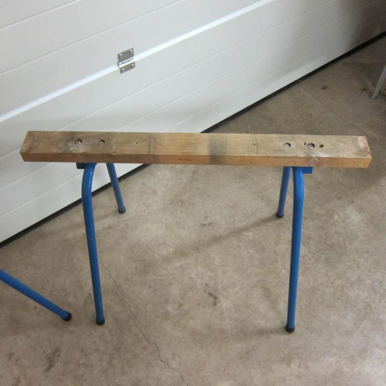 Extremely sturdy a pair of fold-up trestles seldom used