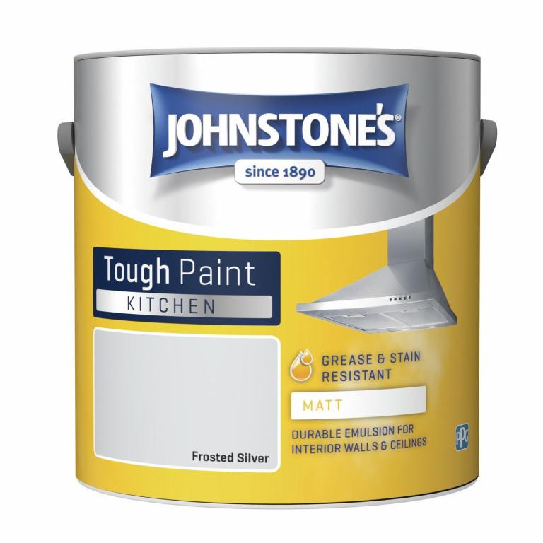 Johnstone’s Tough Kitchen Paint – Frosted Silver (Matt Finish)