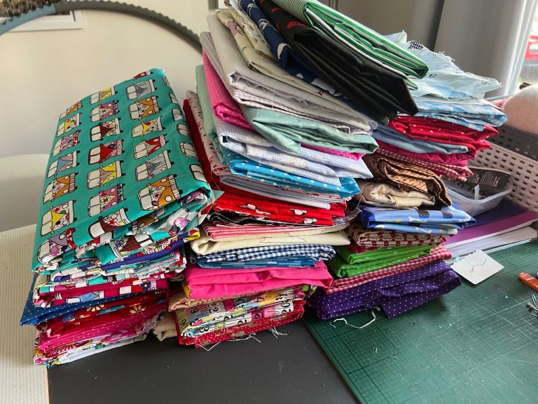 Mixture of cotton and poly cotton fabric