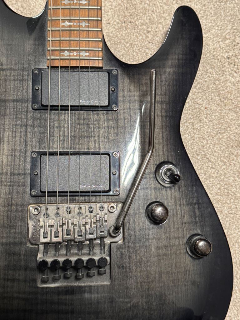 Schecter Demon-6 FR Electric Guitar – Floyd Rose, EMG Pickups – Black Burst