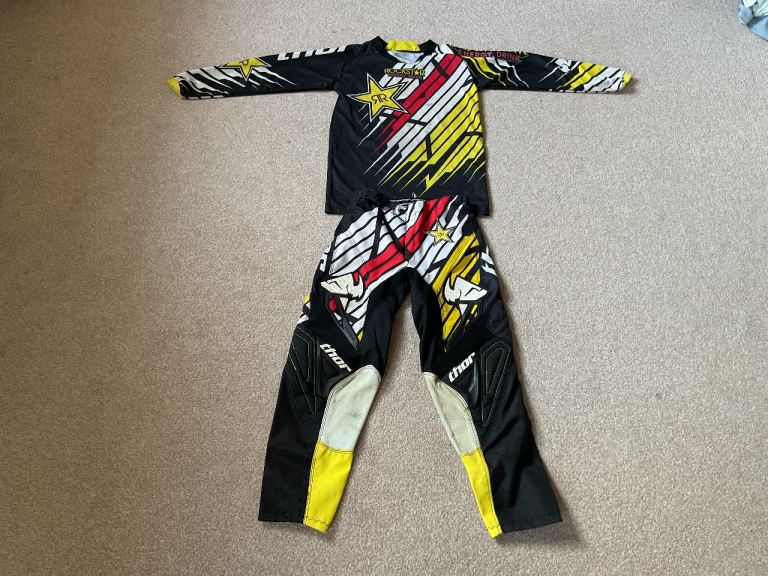 Thor Kids Motocross Kit 24” Pants & Medium Jersey Approx age 7-9 Youth MX YAMAHA KTM HONDA QUAD SIDI