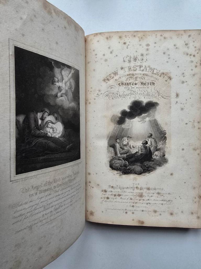 image for 1814 Antique KJV New Testament Bible Georgian Era Leatherbound Illustrated Book 211 Y/O