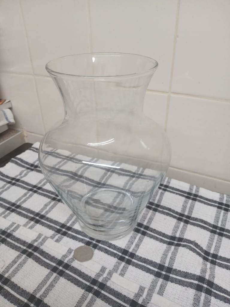 Clear glass vase 