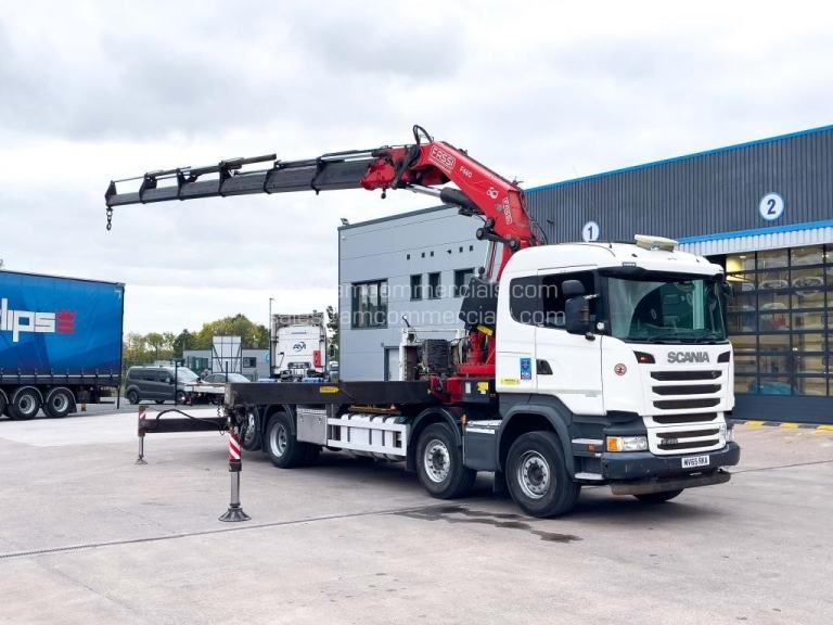 2015 (65) SCANIA R450 8X2 32T CRANE MOUNTED FLAT BED