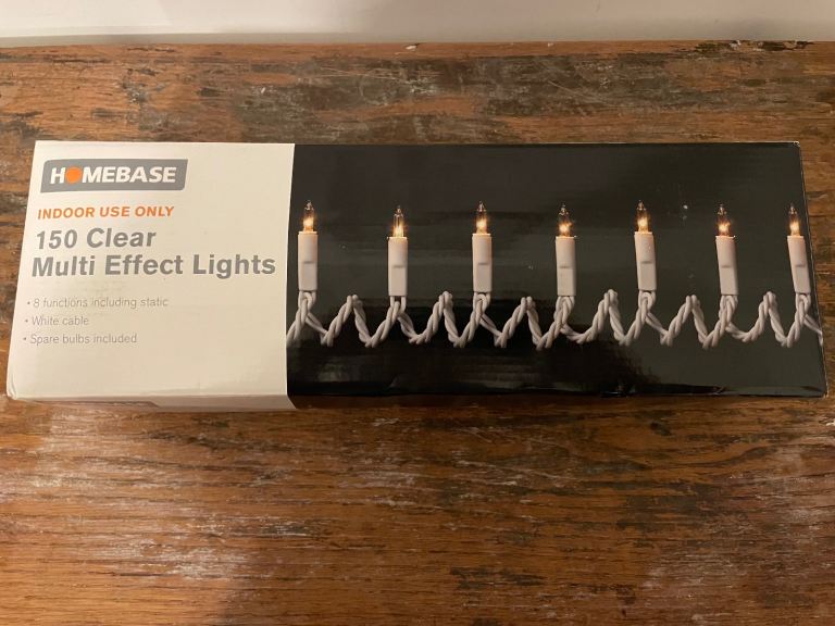 BRAND NEW HOMEBASE 150 CLEAR MULTI-EFFECT CHRISTMAS LIGHTS. PARTY LIGHTS. WEDDING LIGHTS. HALLOWEEN.