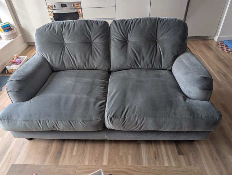 Dunelm Grey Two-Seater Sofa – Good Condition, Comfy