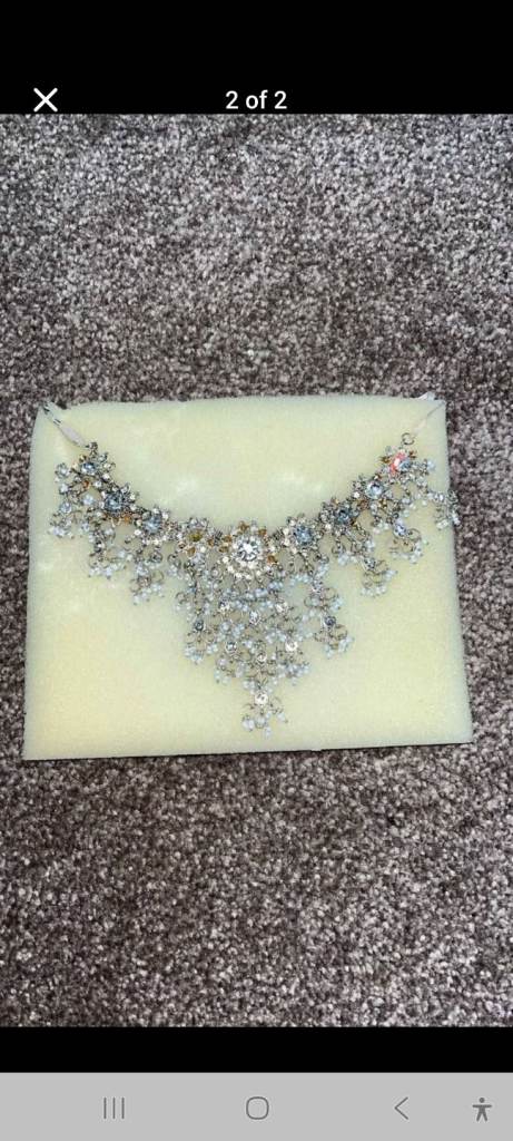 Silver  and white  necklace 