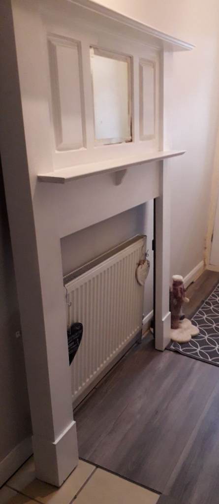 Edwardian fire surround with mirror