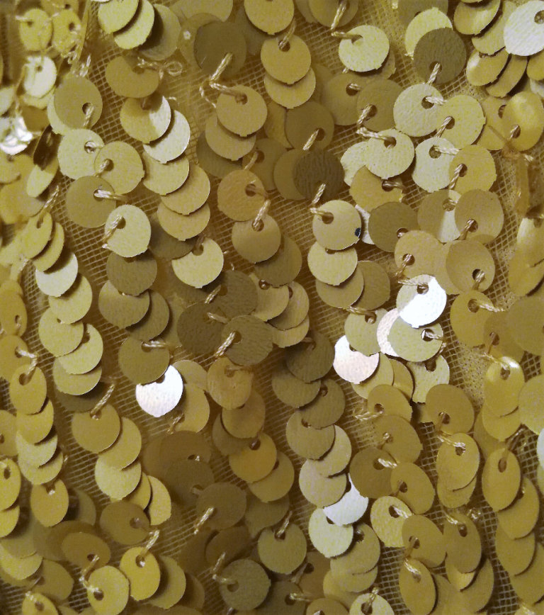 DESIGNER SEQUIN DRESS Peach Gold Short 2 Tier Ruffle Sleeveless Scoop Neck Zip Hour Glass Style PROM