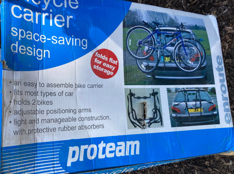 Car Bicycle carrier. Easy, light.  Very handy