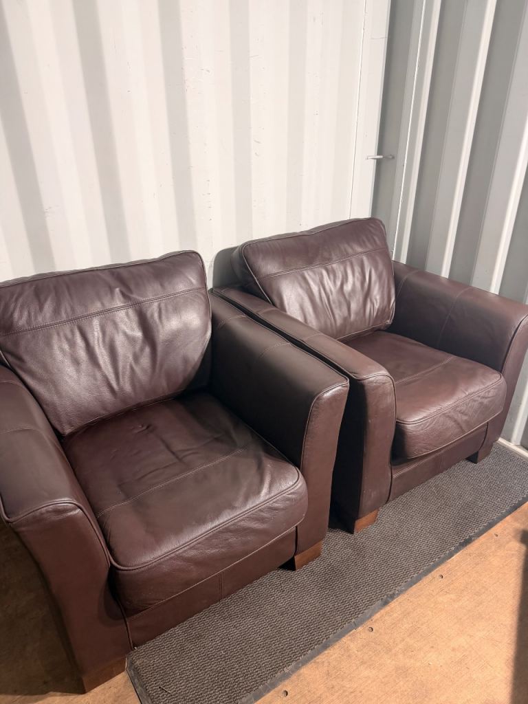 Free Delivery - Two Brown Matching Armchairs (£50)