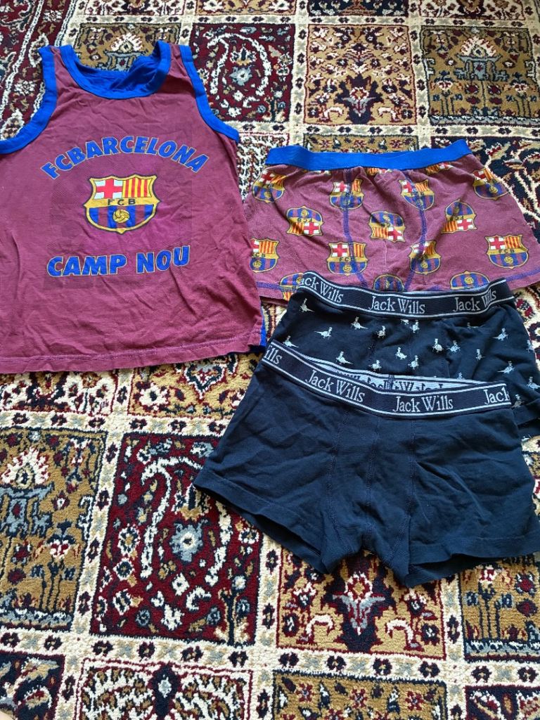 Kids Portugal & Barcelona Football Kits and Boxer Shorts