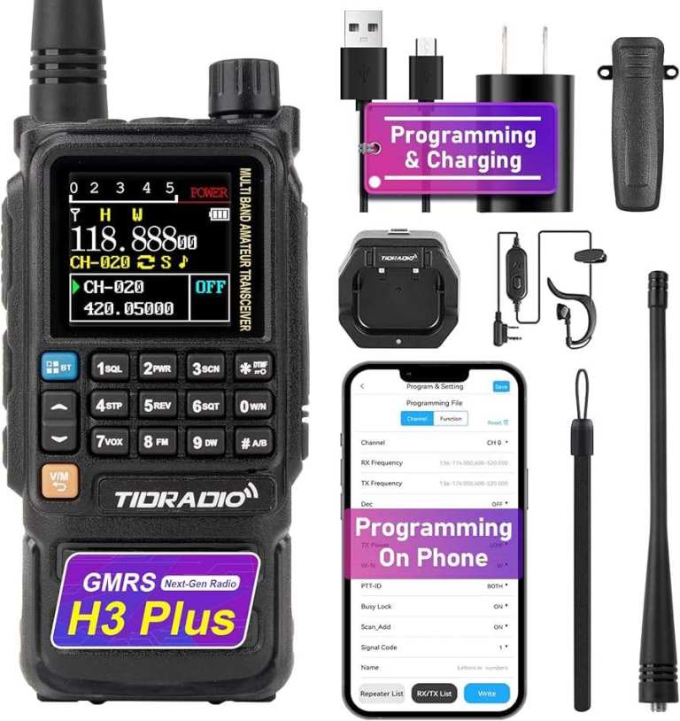 Tidradio H3 PLUS Bluetooth Walkie Talkie, Amateur Radio, Marine, Airband PMR all programmed 