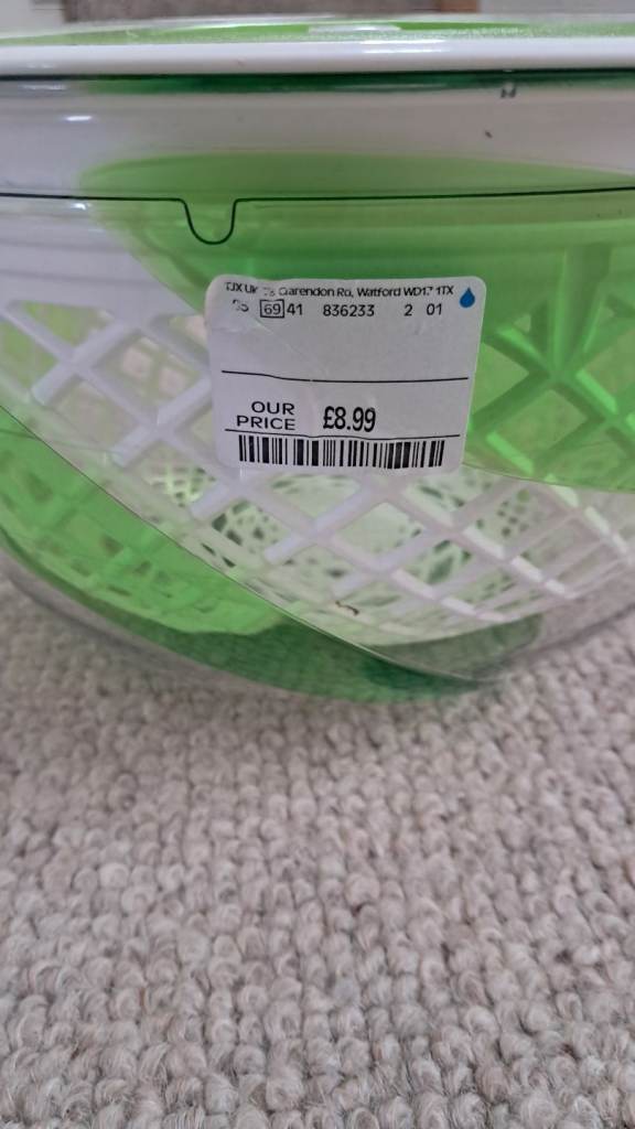 Salad spin strainer