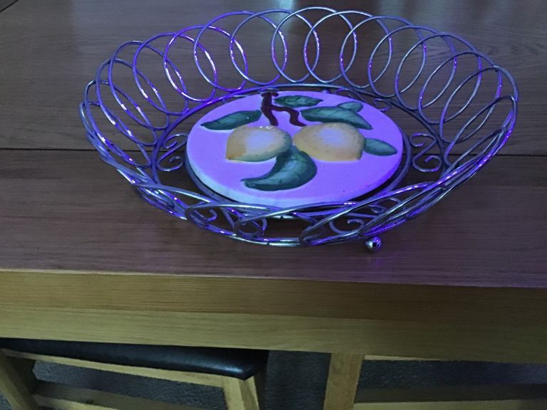 Decorative chrome fruit bowl 