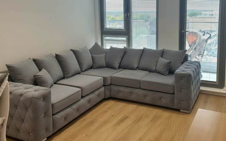 New Arrivals L shape corner grey sofa COD