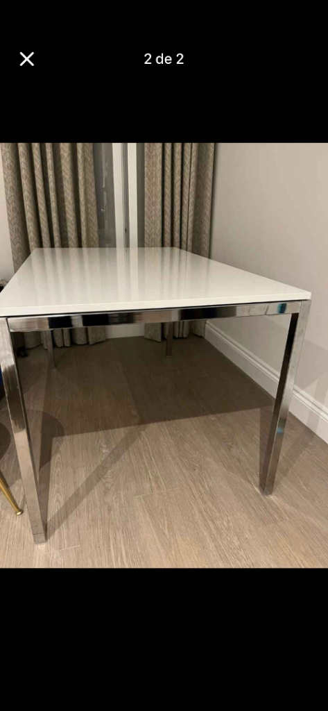 IKEA TORSBY Dining Table brand new – White High Gloss, Chrome-plated Legs