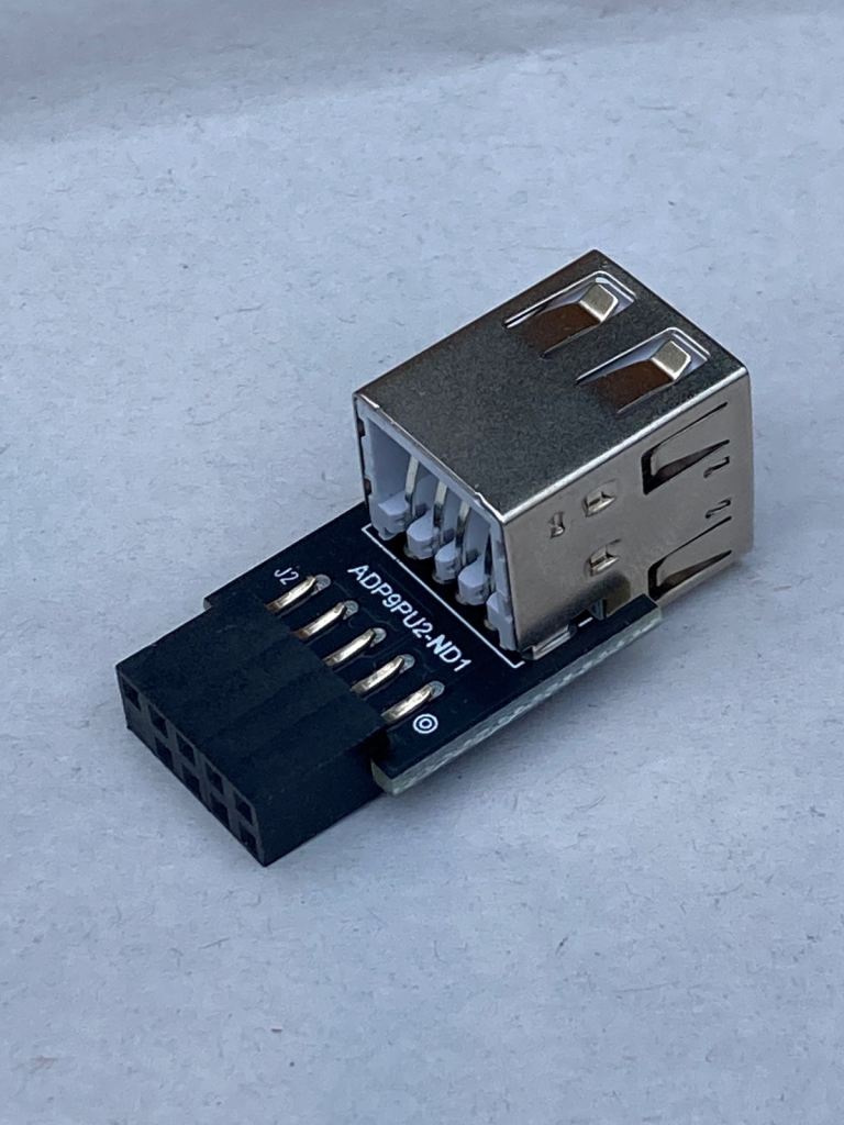 10 pin header to twin USB-A converter