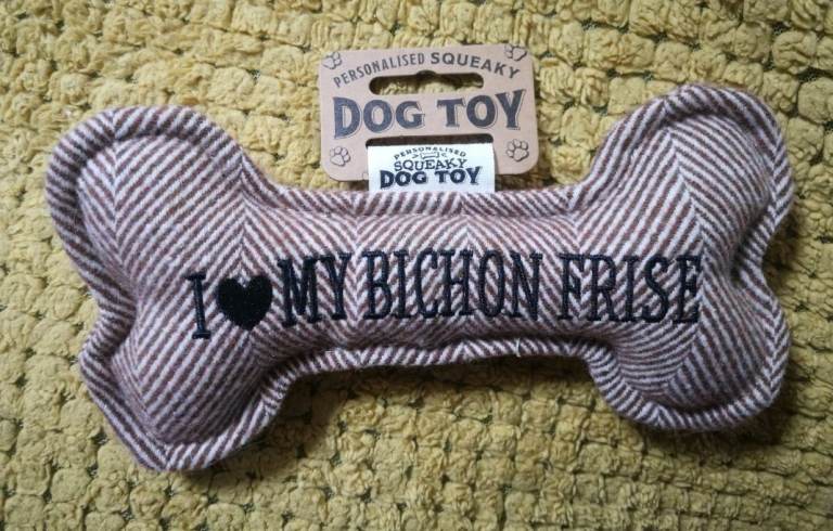 I Love My Bichon Frise Dog Toy With Squeaker - Brand New