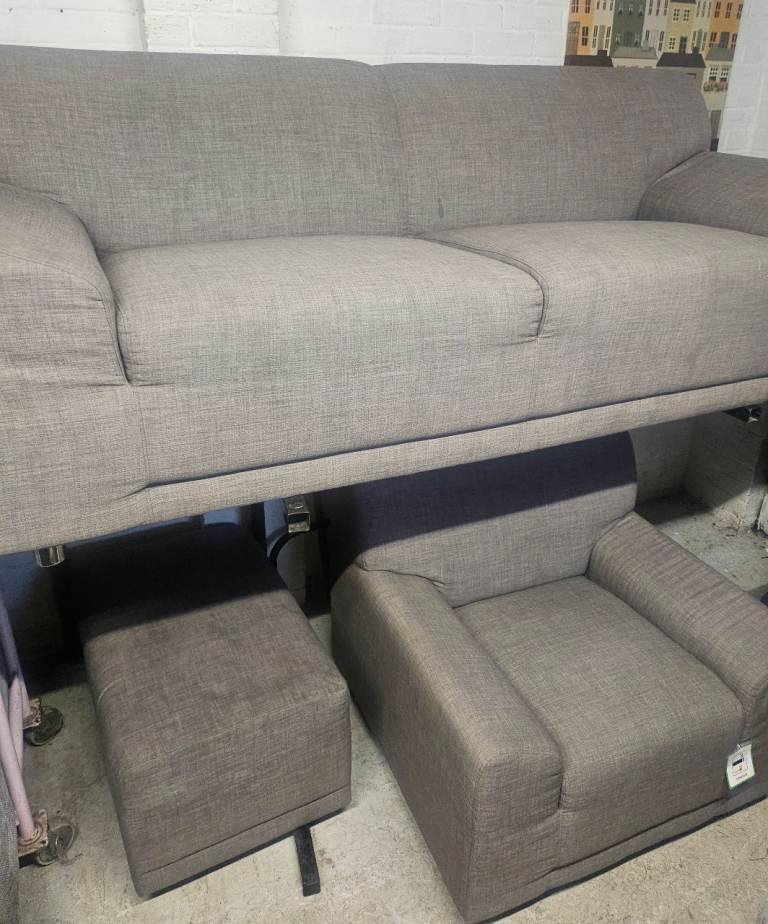New sofology grey 3 piece sofa set 