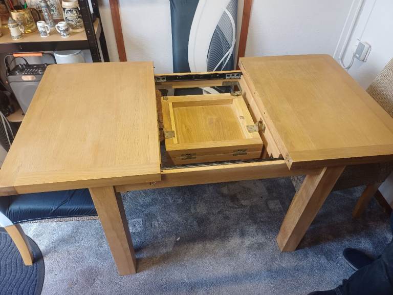 Extendable Wooden Dining Table and 4 Chairs – Good Condition | in Hedge ...
