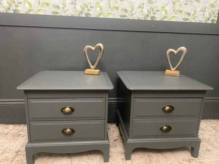 image for 💚 Solid wood original Stag matching pair of bedside cabinets 