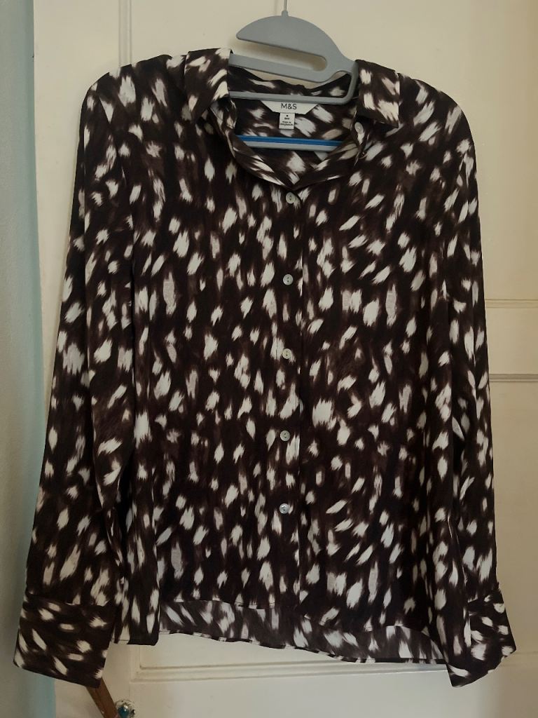 an Animal Print Collared Shirt from Marks & Spencer.