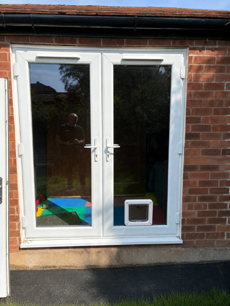 White uPVC French Double Glazed Doors 2175mm Height x 1780mm Width x 70mm Depth