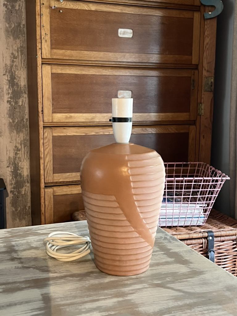 VINTAGE 1980s HABITAT TERRACOTTA POTTERY MODERNIST DESIGN LAMP BASE 