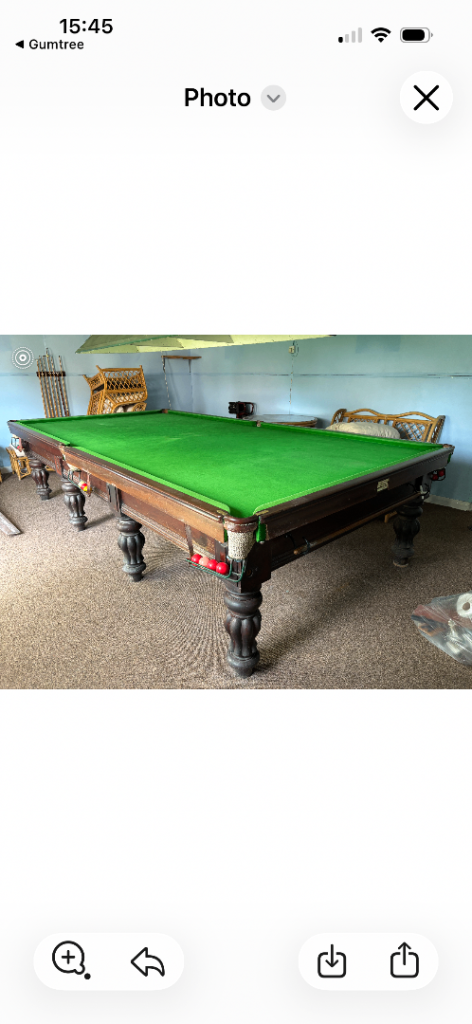 Vintage Victory Snooker Table by Cowdeory, Bliard & Co