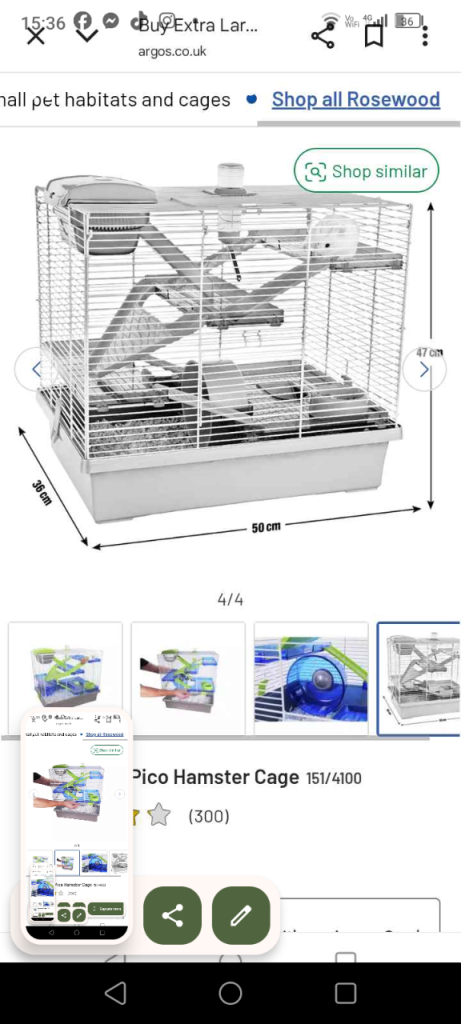 Pifco extra large b/new hamster cage cost £50 got box if needed  