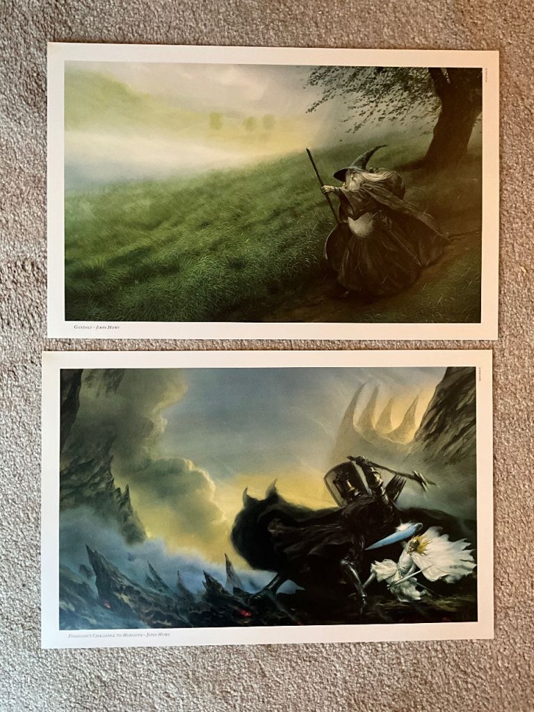 JRR Tolkien poster collection Images of Middle-Earth, 6 paintings by John Howe, 1993. First Edition.