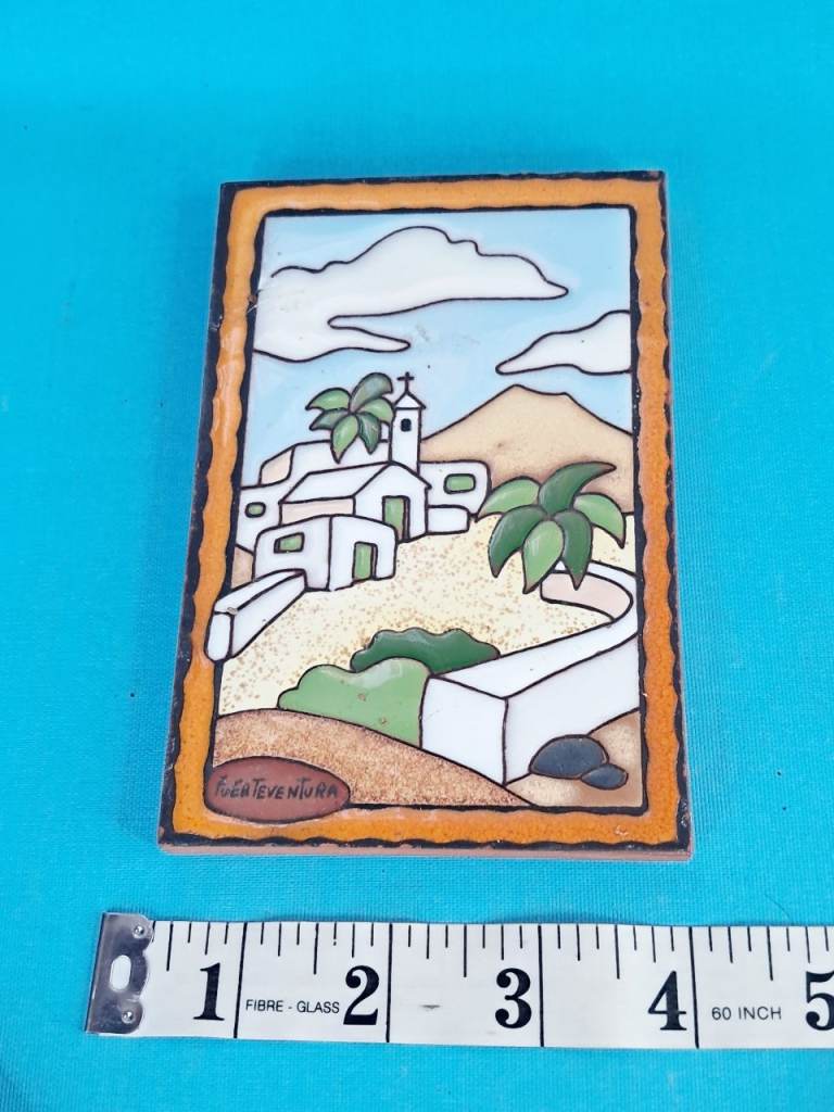 This is a hand-painted ceramic art