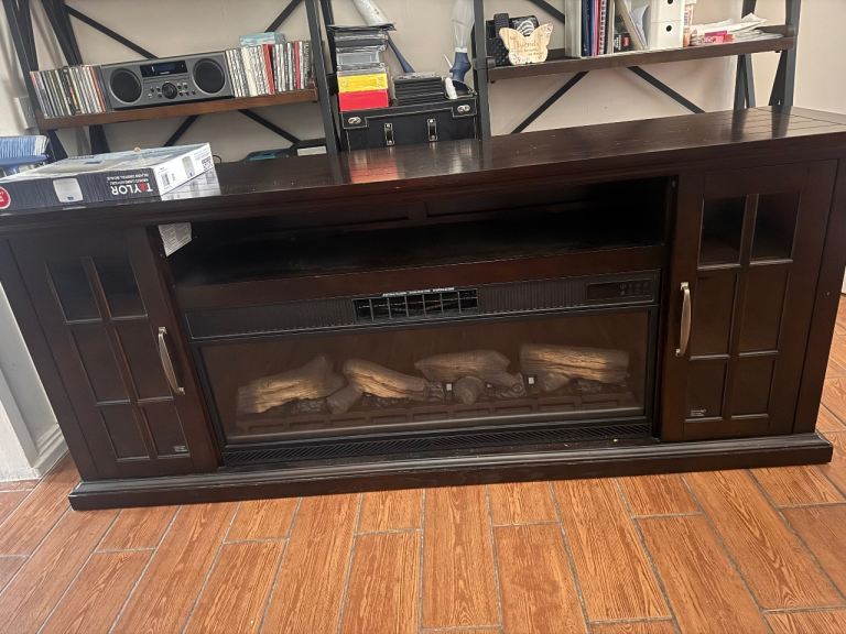 Dark brown electric fire