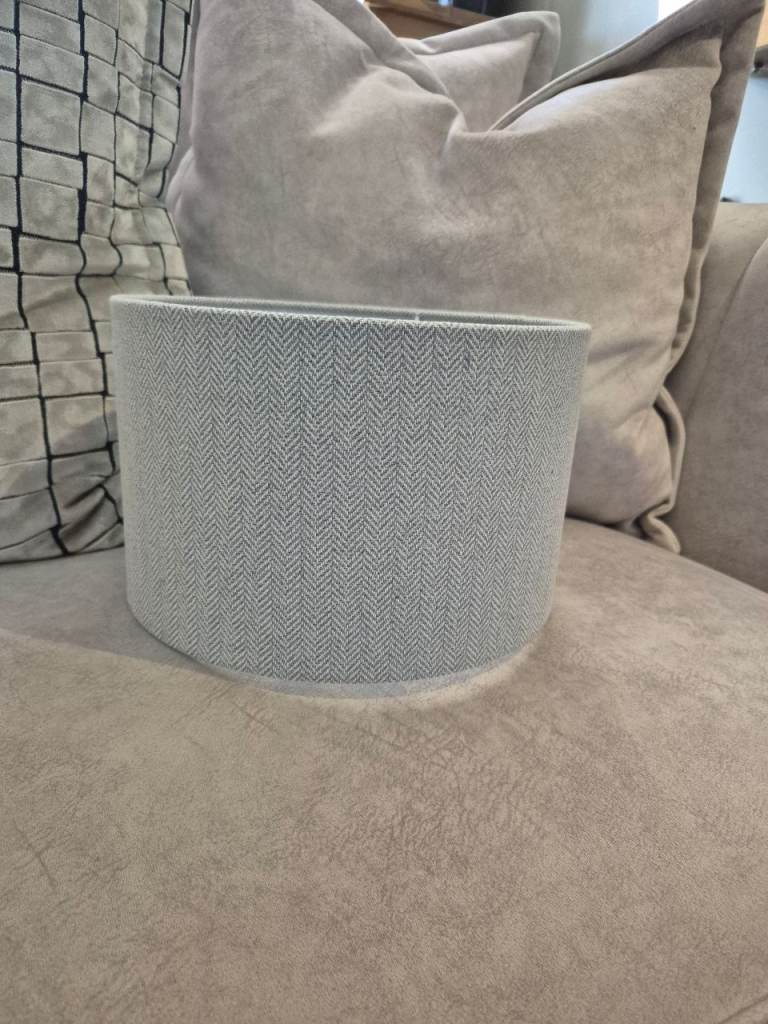 Light Grey Fabric Lampshade – Herringbone Pattern, As Good As New | in ...