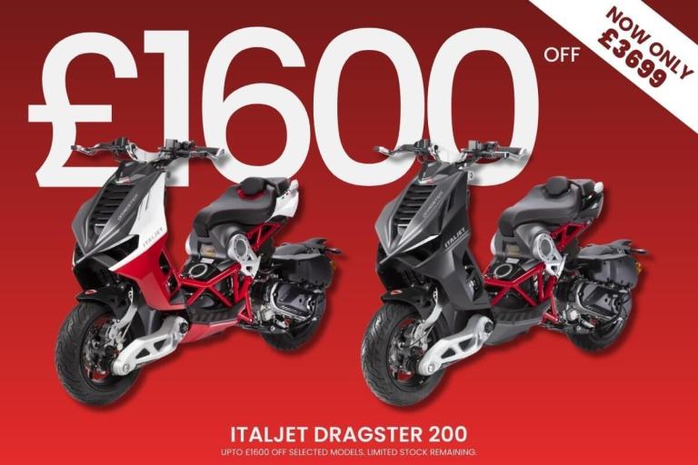 ItalJet Dragster 200cc Naked Sports Automatic Scooter Was £5299 Now Only £369...