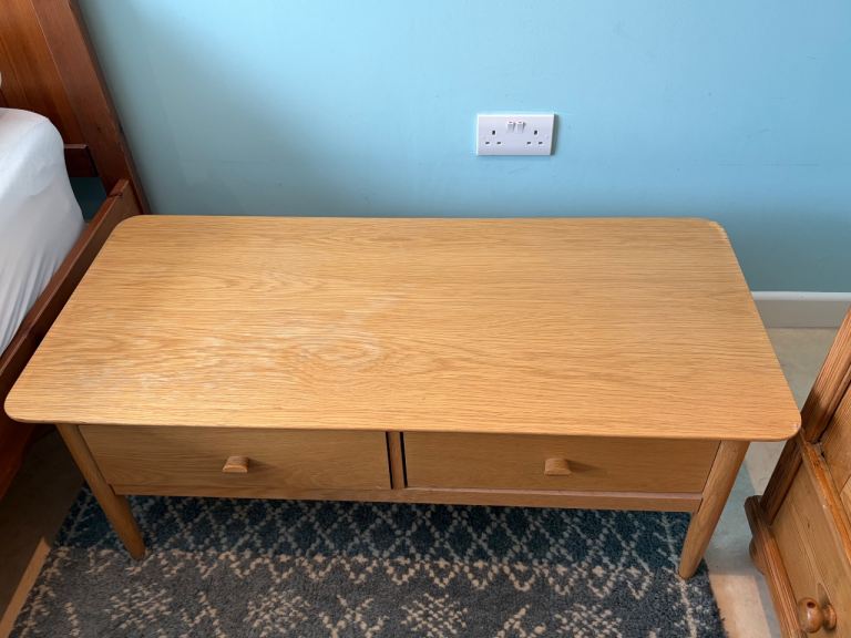 Ercol Teramo Solid Oak Coffee Table with 2 Drawers