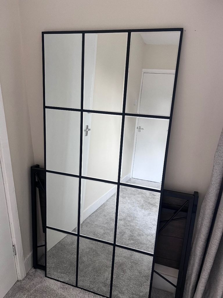 Large Black Grid Mirror (Dunelm) | in Sheffield, South Yorkshire | Gumtree