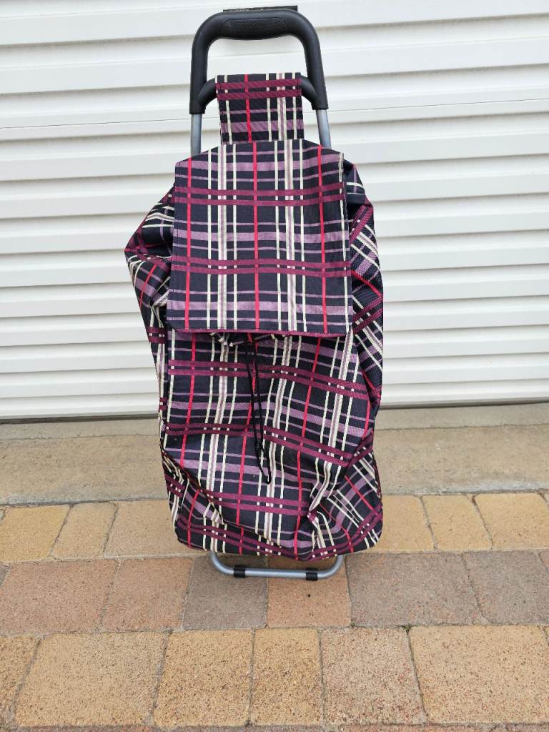 Argos 2 Wheel Folding Check Print Shopping Trolley – was £25