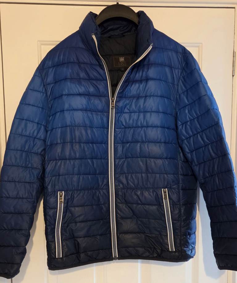 M&S Blue Puffer Jacket – Good Condition, Size Large