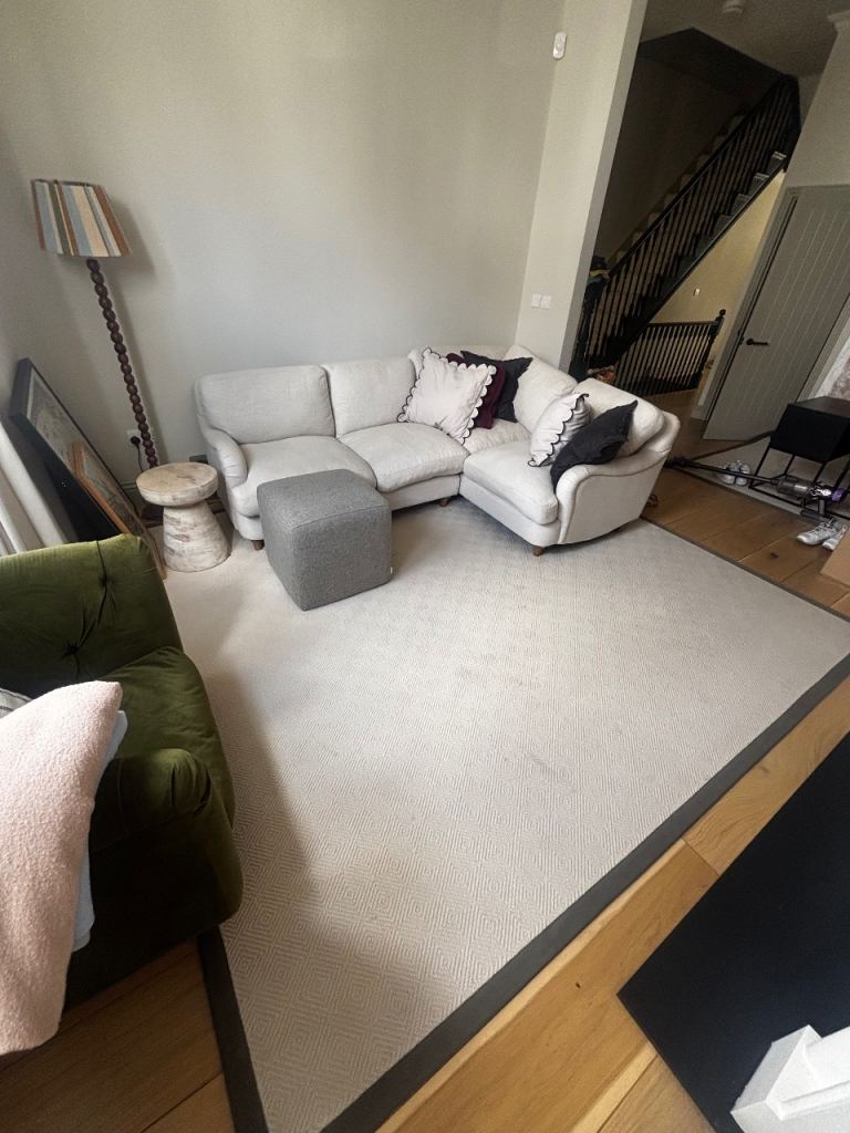 Cream and khaki Geometric Pattern Rug from Crucial Trading 