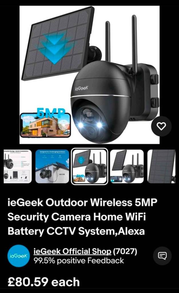 CCTV Camera,iegeek 5MP PTZ Solar Powered 