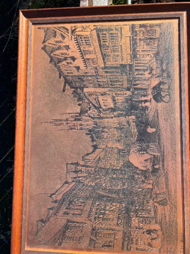 Vintage Copper Wall Art Print – Framed, Newcastle Scene