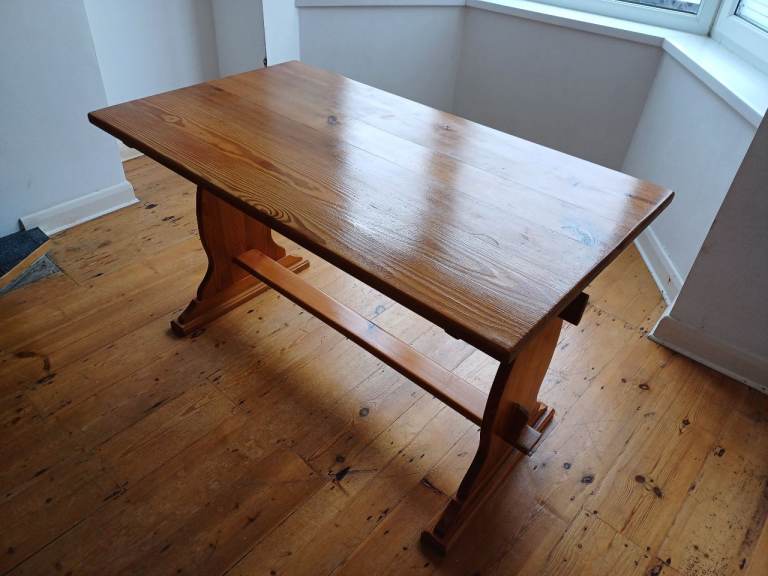 Solid Pine Trestle Table